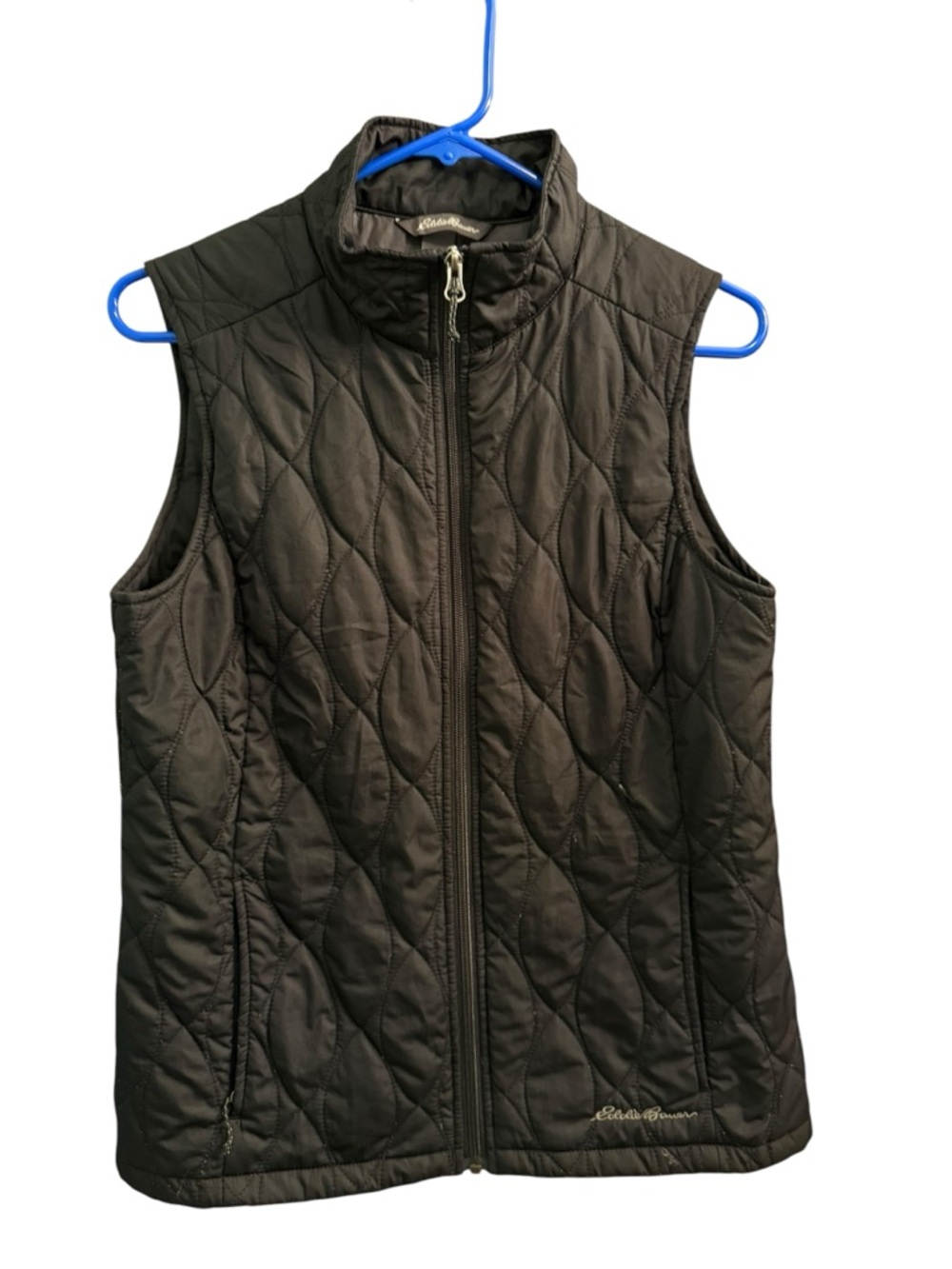 Eddie Bauer Quilted Black Zip-Up Vest